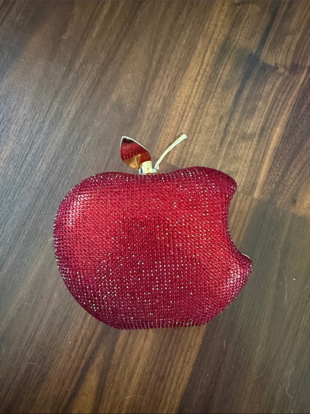 Crystal Apple Clutch Bag - three colors to choose from red, blue, gold, silver
